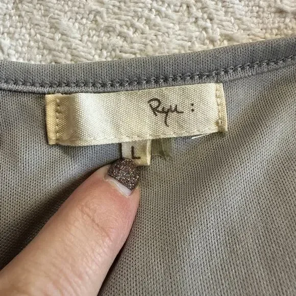 Ryu Gray Lace Tulle Fit Flare Dress L Prom Dance Romantic Balletcore Fairycore - Picture 10 of 12